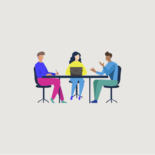 Two people chatting